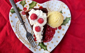 Ice-cream with a raspberry