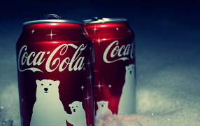 Coca-Cola in the snow