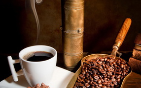 Кофейные зерна и кофе
