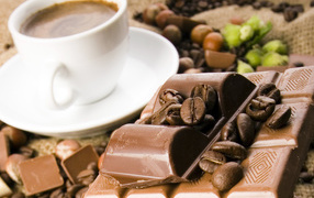 Чашка кофе с шоколадом