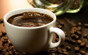 Чашка свежего кофе