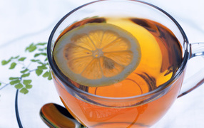 Fragrant tea with an orange