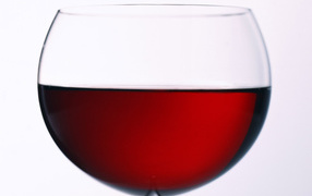 Wide glass of wine