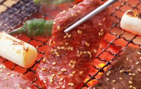 Жаренный мясной кусочек барбекю