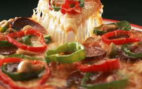 Hot pizza with pepper