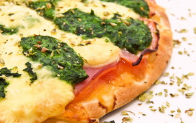 Pizza with greens