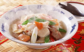 Delicacy of the seafood soup