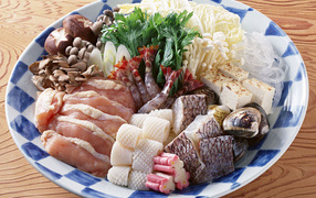 Рыба кальмары грибы