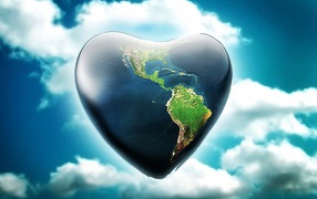 The Earth in the form of heart