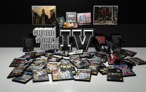 Коробки с игрой GTA4
