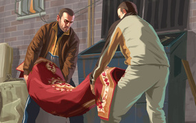 Grand thieft Auto 4 труп в ковре