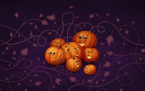 Halloween drawn pumpkins