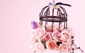 Птицы и цветы на 8 марта