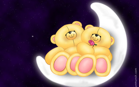 Мишки на луне День Святого Валентина