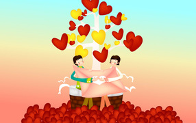 Влюбленная пара на День Св. Валентина