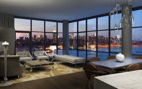 Дизайн комнаты в большом городе