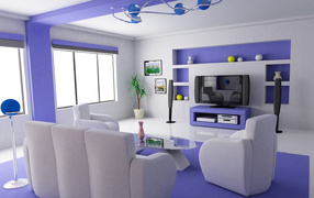 Design bright room Futuristic modernism