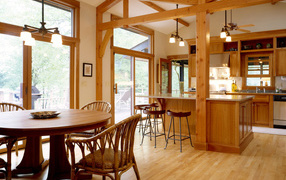 Столовая с выходом на террасу