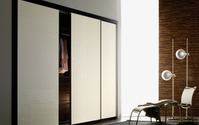 Fitted wardrobe with a mirrow