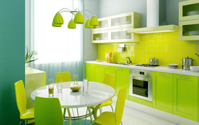 Kitchen in green