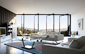 Гостиная с видом на горы