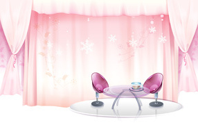 Розовая занавеска