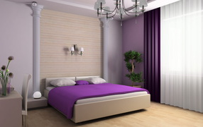 Фиолетовая спальная
