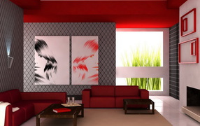 Прямоугольный стиль комнаты