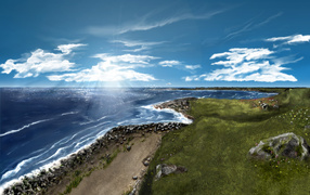 Небо, море, облака