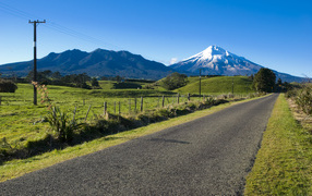 Дорога, Горы, Синее небо