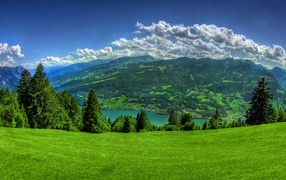 Красивый вид с возвышенности