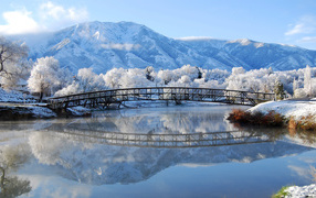 Мост над зимней рекой