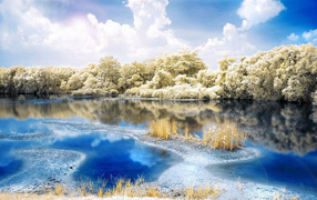 Речка зимой