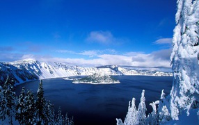 Winter lake view