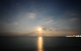 Закат на звездном небе