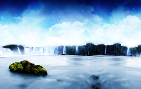 Красивый водопад