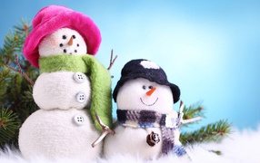 Cheerful snowmen