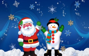 Снеговик и Санта Клаус