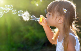Girl and bubbles