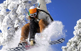 Девушка на сноуборде