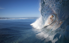 Under a wave