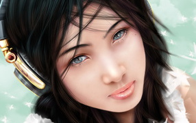 Девочка в наушниках