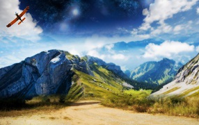 Горы и самолет