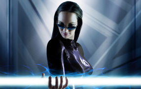 Девушка и лазер