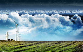 Маяк и ветряки