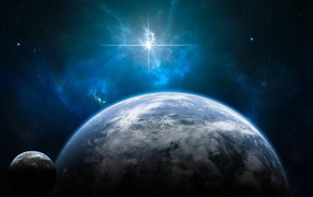Планеты и сияющая звезда