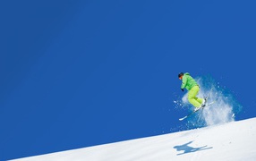 The snowboarder in flight