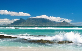 Coastline View of Table Mountain / South Africa