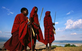 Племя Масаи на Краю Ngorongoro / Танзания / Африка