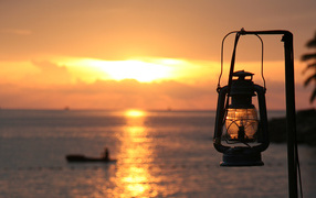 Lantern on the beach
